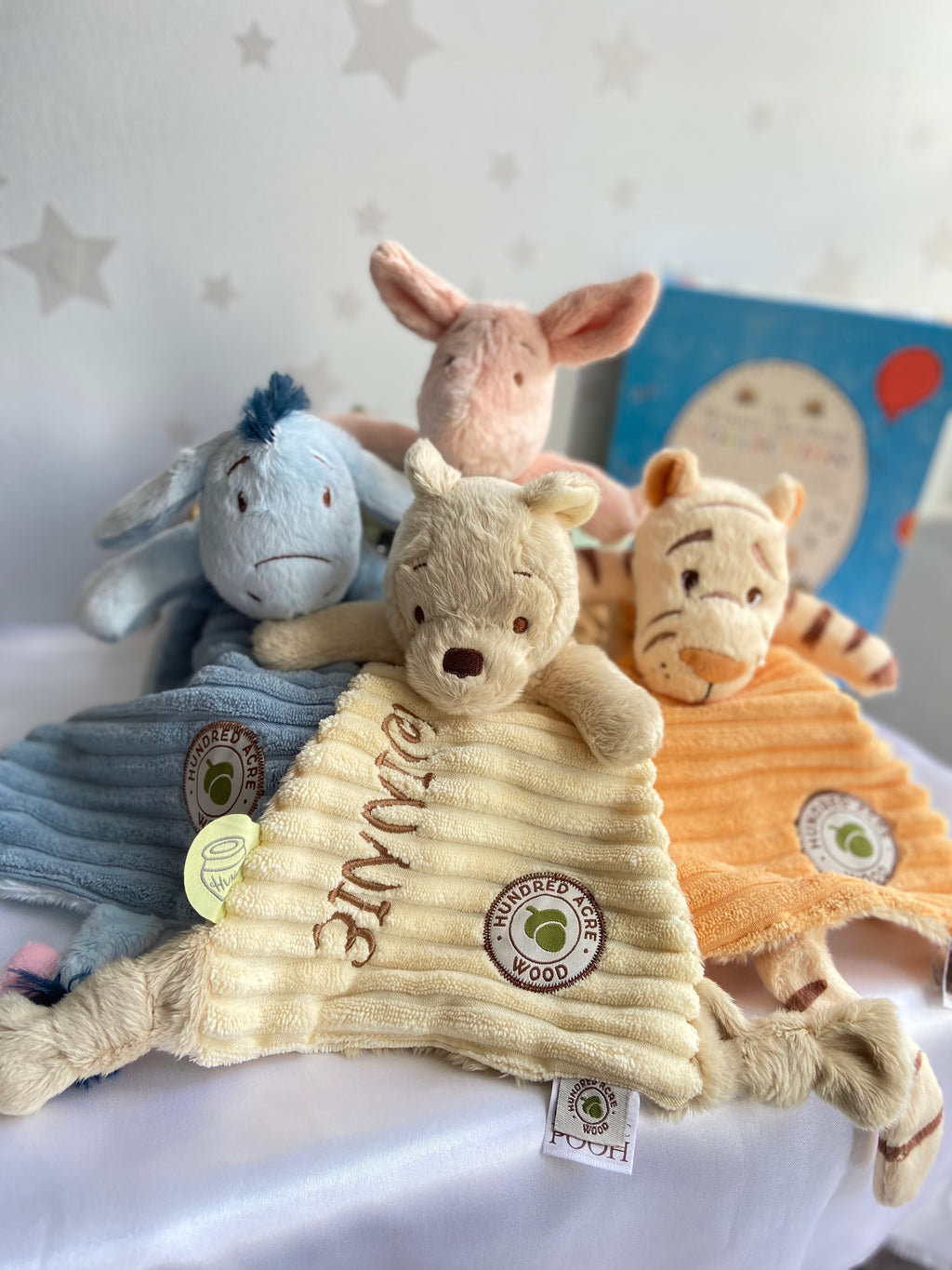 Personalised Winnie-the-Pooh Baby Comfort Blanket | Embroidered with Name