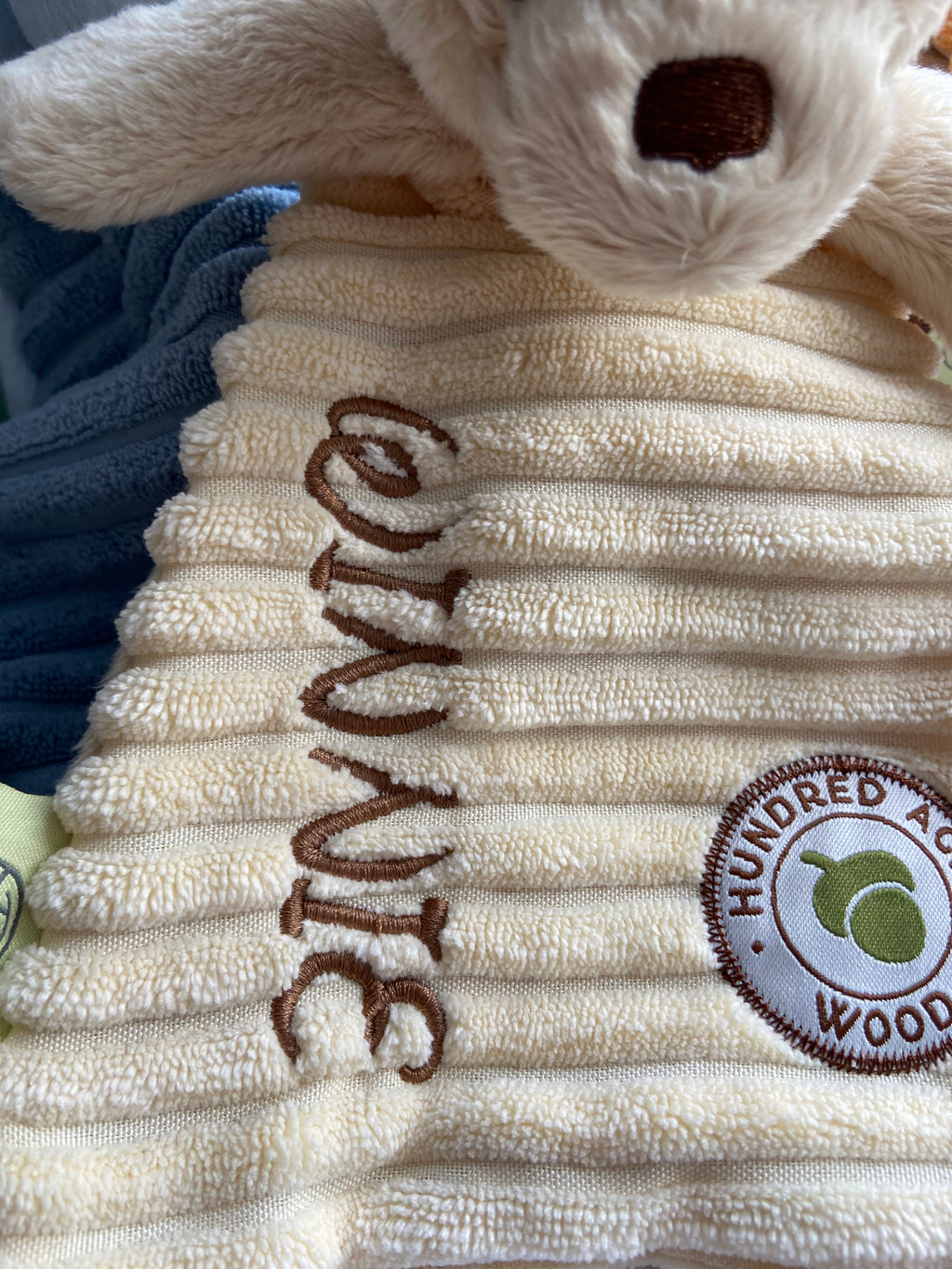 Personalised Winnie-the-Pooh Baby Comfort Blanket | Embroidered with Name