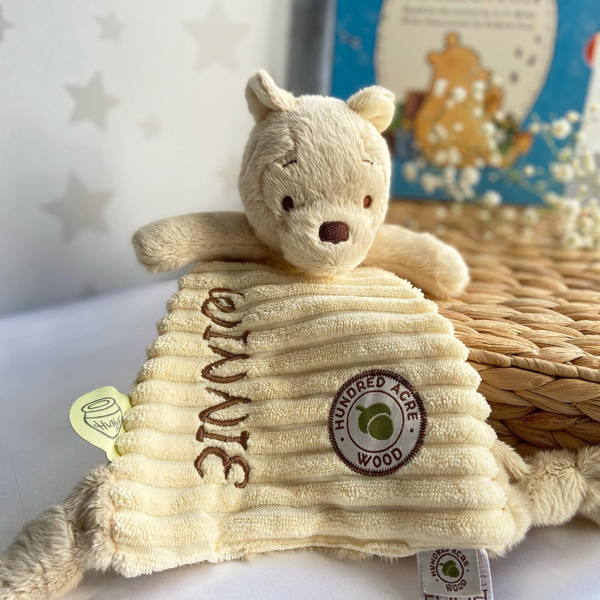 Personalised Winnie-the-Pooh Baby Comfort Blanket | Embroidered with Name