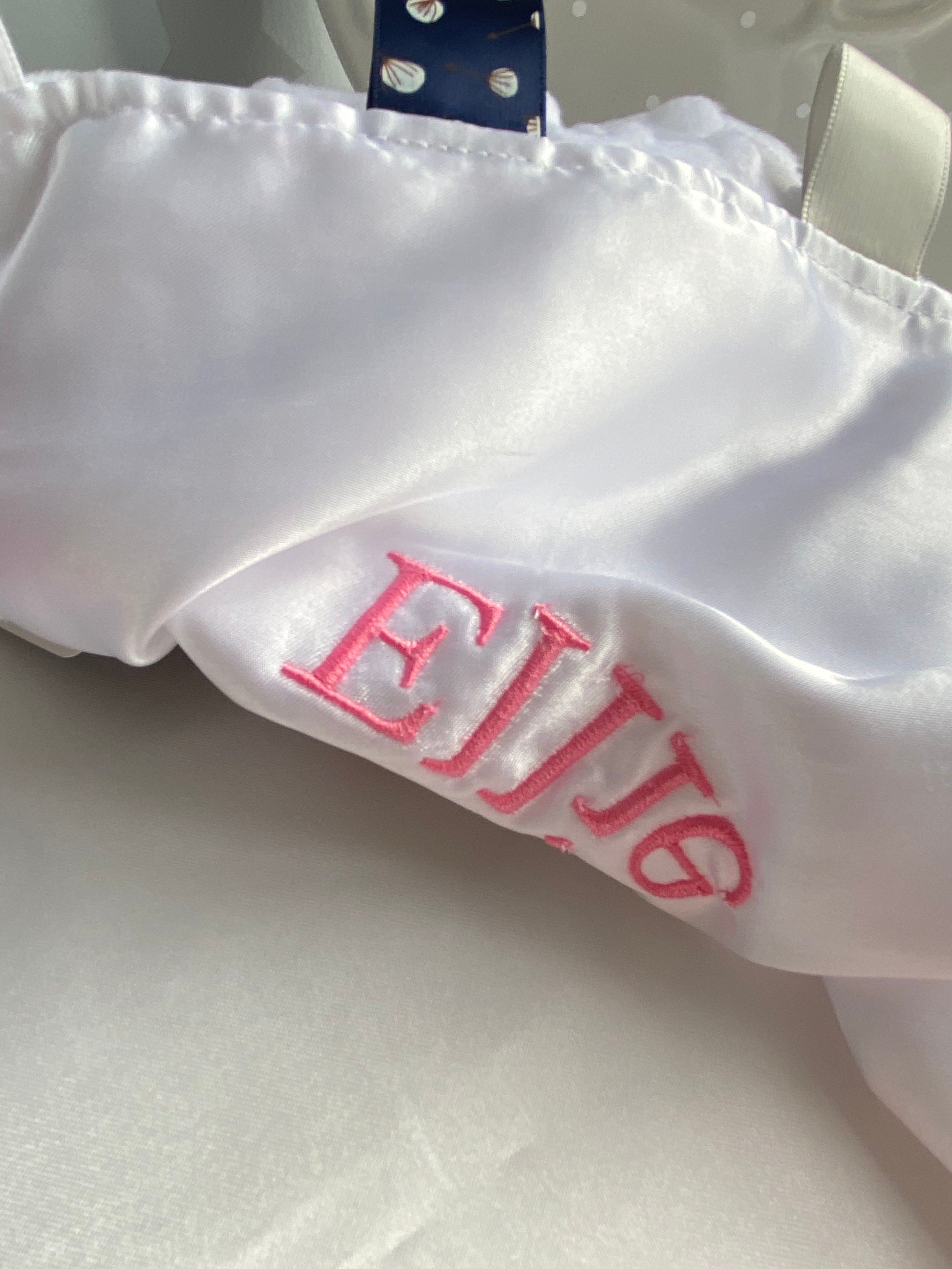 Personalised Flopsy Bunny Baby Comforter , Taggie comforter , Taggy, Comforter - WHITE