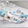 Personalised Wooden Dummy Clip – 3D White Silicone Teething Chain