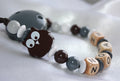 Personalised Wooden Dummy Clip – Brown Owl Baby Gift