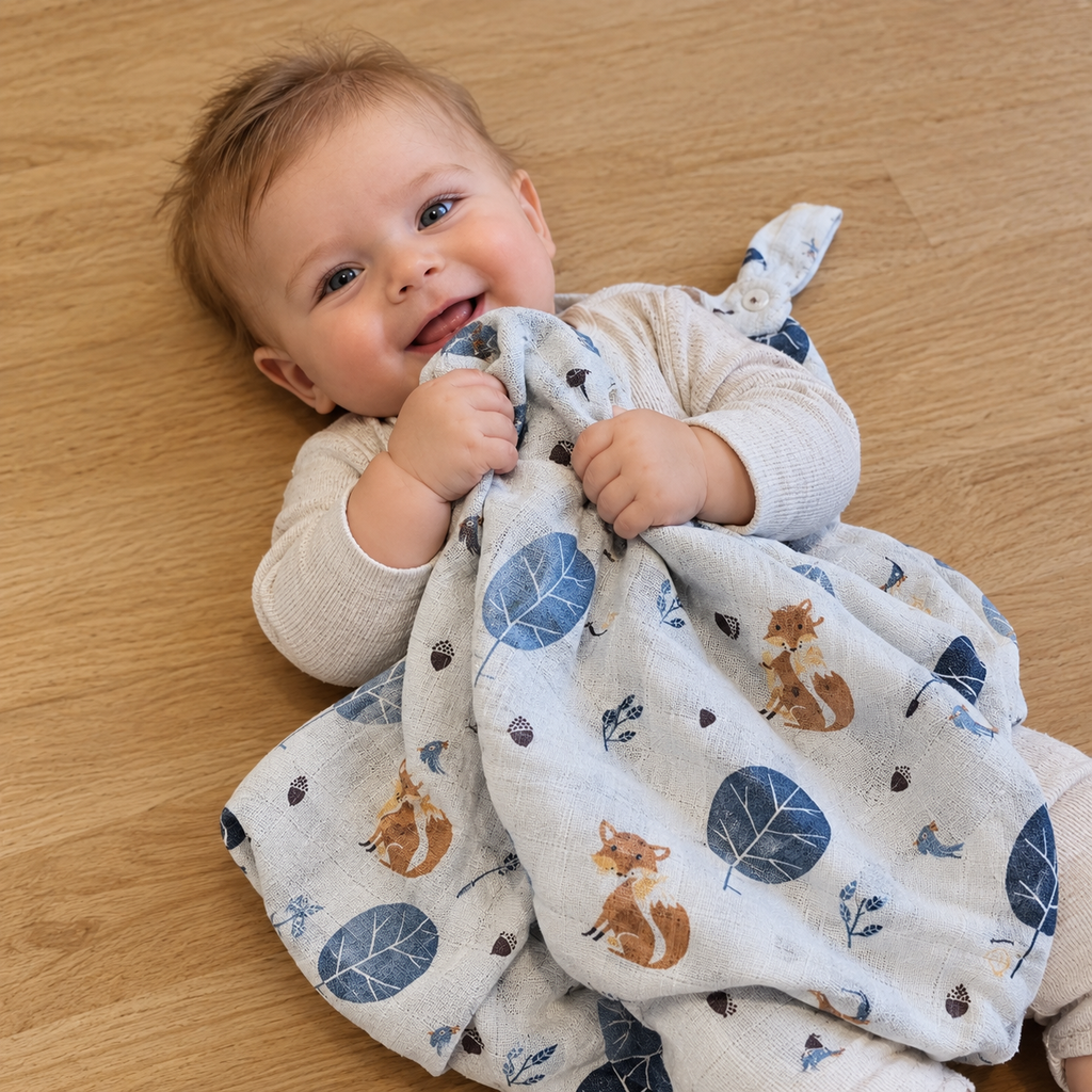 Fox Muslin Baby Blanket