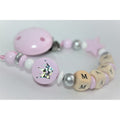 Personalized Wooden Pacifier Clip – Pink Crown Baby Gift