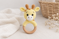 Handmade Crochet Giraffe Rattle – Beechwood Teether | Baby Shower Gift