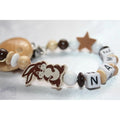 Personalised Wooden Dummy Clip – Brown Bunny- Teething Chain