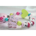 Personalised Wooden Dummy Clip – Colorful Butterfly- Teething Chain