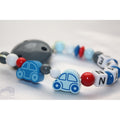 Personalized Wooden Pacifier Clip – Blue Cars Baby Gift